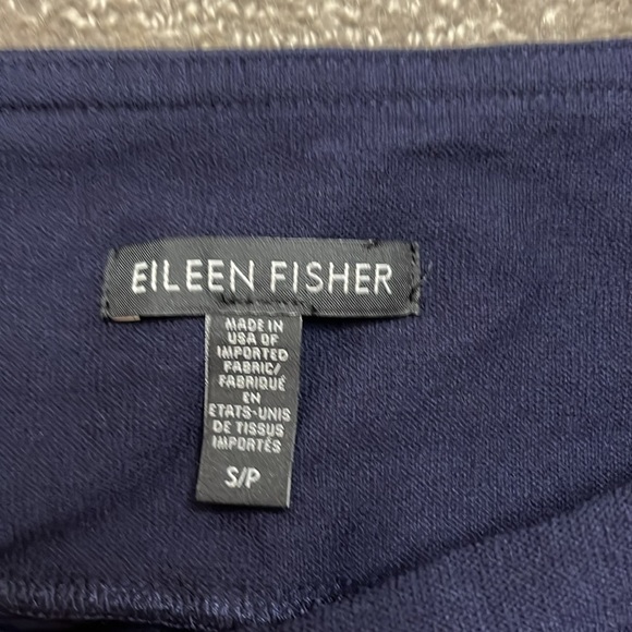 Eileen Fisher Navy Pant Elastic Waistband Pant with Side Slits Size S - Picture 4 of 11